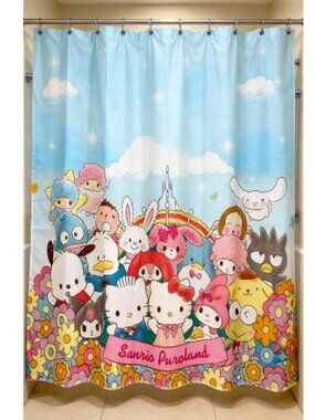 Cartoon Characters Shower Curtain Comes with 12 Hooks, Size: 59" × 71"